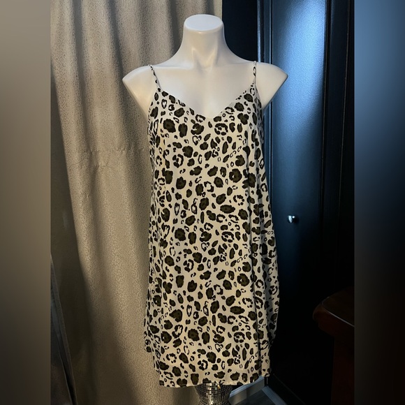 Peach Love California Leopard Animal Print Cami Short Swing Dress size Small - Picture 1 of 3